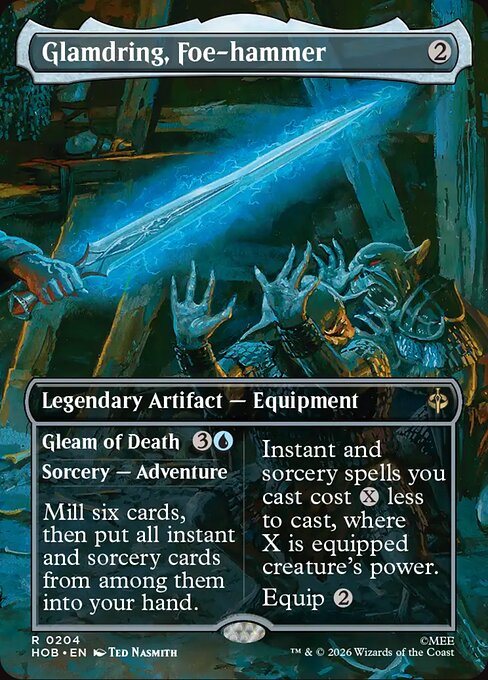 MTG Glamdring, Foe-hammer // Gleam of Death HOB 204 Alternate Art Foil