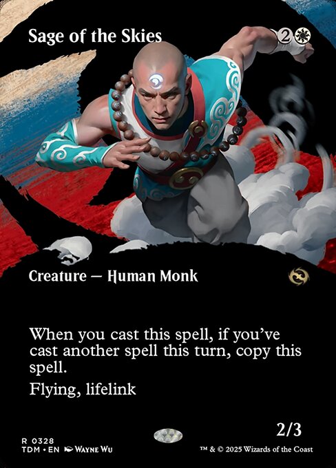 MTG Sage of the Skies TDM 328 Borderless Clan Foil