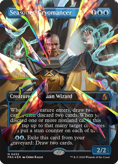 MTG Seasoned Cryomancer FRA 452 Shattered Mirror Facet Foil front