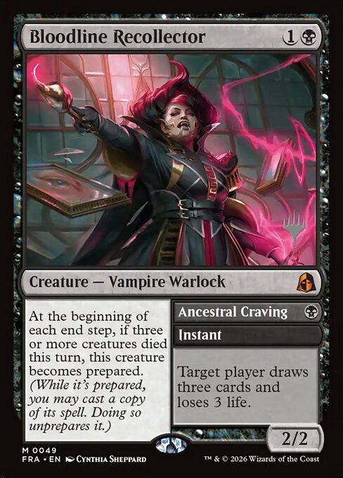 MTG Bloodline Recollector // Ancestral Craving PFRA 049P Promo Pack Nonfoil front