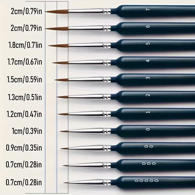 11 Micro Brushes detail paint brush set