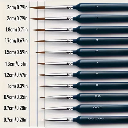 11 Micro Brushes detail paint brush set