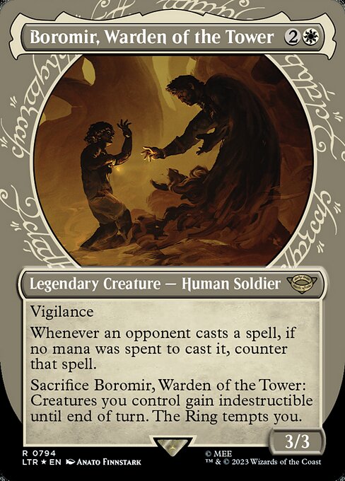 MTG Boromir, Warden of the Tower LTR 794 Borderless Surge Foil