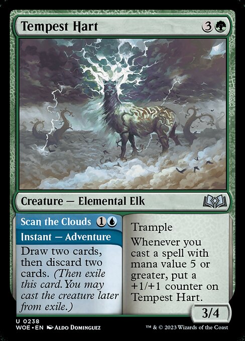MTG Tempest Hart // Scan the Clouds WOE 238 Regular Foil