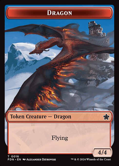 MTG Dragon Token FDN 016 Token Foil