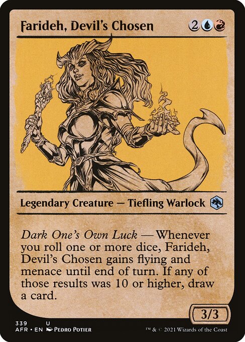 MTG Farideh, Devil's Chosen AFR 339 Rulebook Showcase Foil