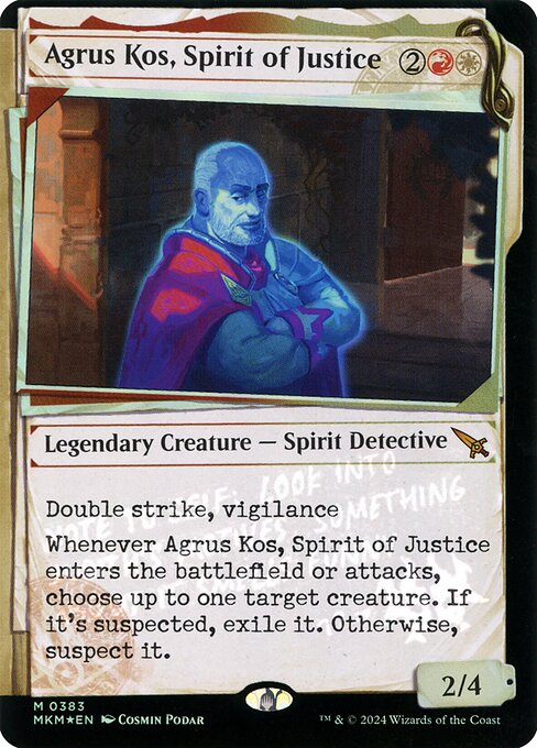 MTG Agrus Kos, Spirit of Justice MKM 383 Invisible Ink Dossier Foil