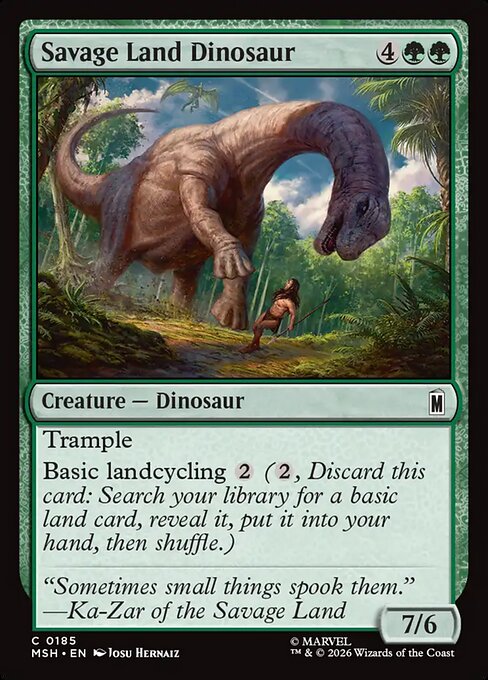 MTG Savage Land Dinosaur MSH 185 Regular Nonfoil