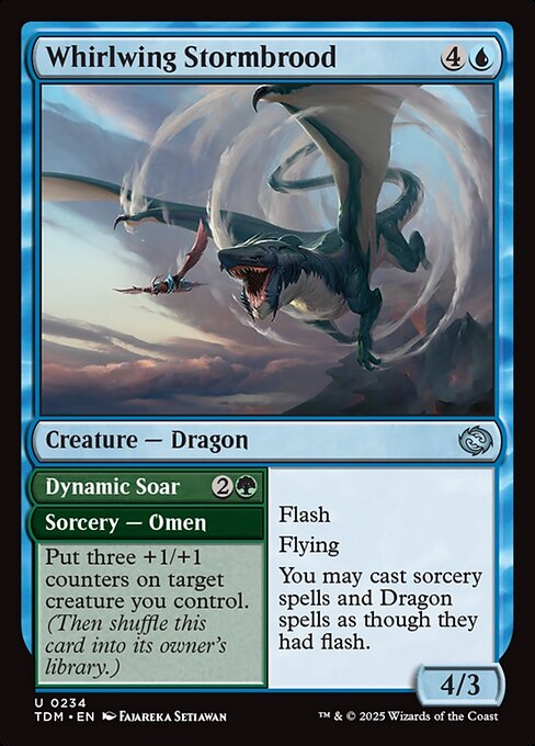MTG Whirlwing Stormbrood // Dynamic Soar TDM 234 Regular Nonfoil