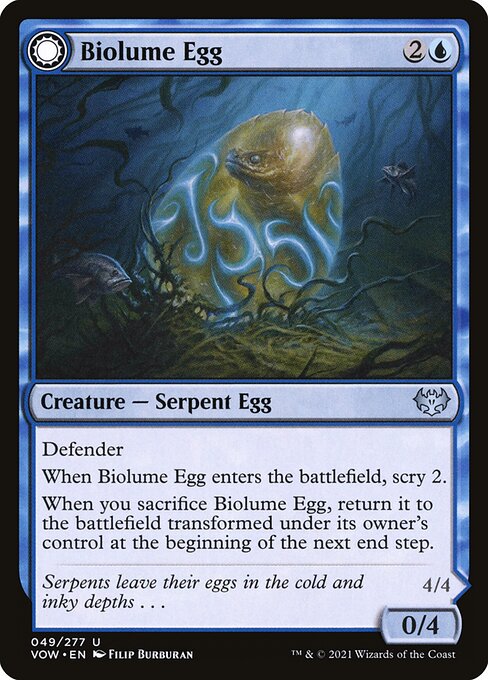 MTG Biolume Egg // Biolume Serpent VOW 049 Standard Foil front