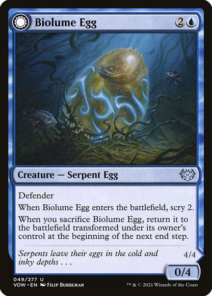 MTG Biolume Egg // Biolume Serpent VOW 049 Standard Nonfoil front