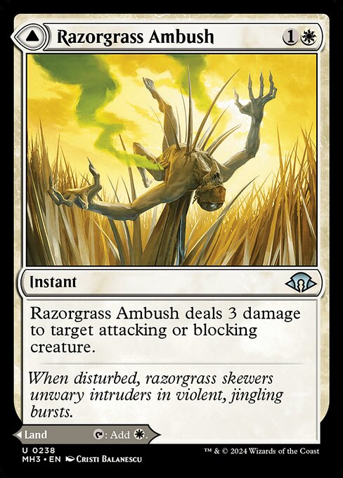 MTG Razorgrass Ambush // Razorgrass Field MH3 238 Regular Nonfoil