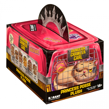 Dungeon Crawler Carl Princess Posse plush display carton with Princess Donut artwork