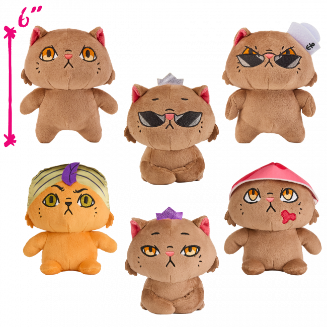 Six Princess Donut plush designs showing the Dungeon Crawler Carl Princess Posse assortment