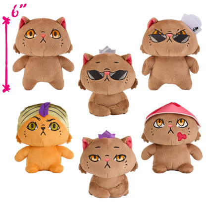 Six Princess Donut plush designs showing the Dungeon Crawler Carl Princess Posse assortment