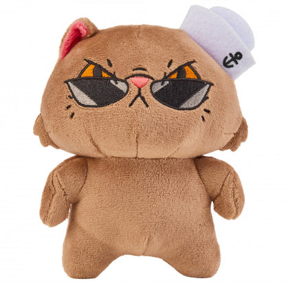 Princess Donut plush wearing sunglasses and a white sailor hat