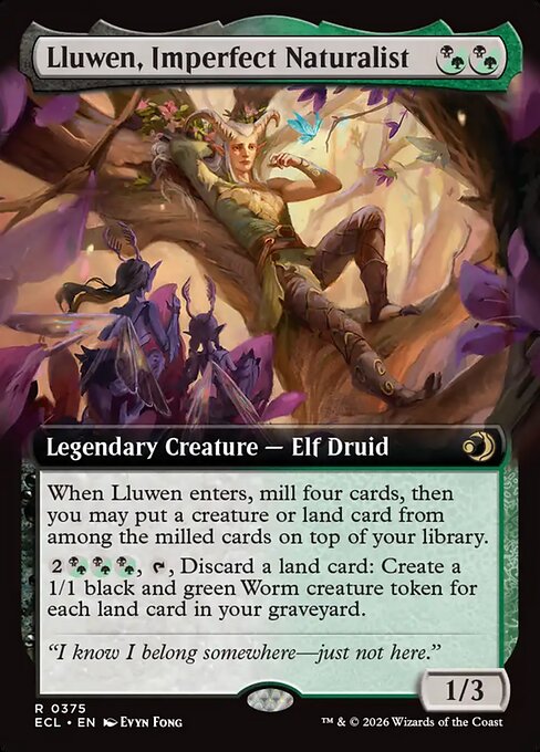 MTG Lluwen, Imperfect Naturalist ECL 375 Extended Art Nonfoil