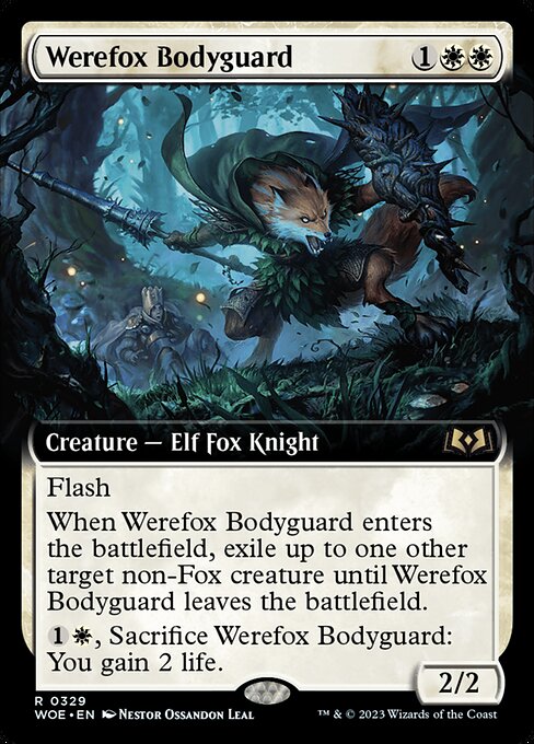 MTG Werefox Bodyguard WOE 329 Extended Art Foil