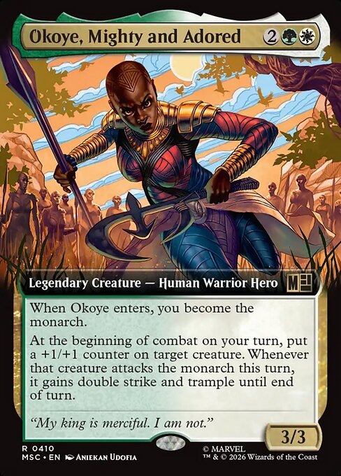 MTG Okoye, Mighty and Adored MSC 410 Extended Art Nonfoil