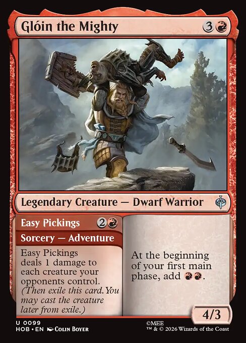 MTG Glóin the Mighty // Easy Pickings HOB 099 Regular Nonfoil