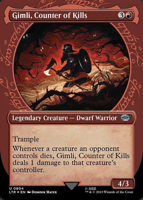 MTG Gimli, Counter of Kills LTR 804 Borderless Surge Foil