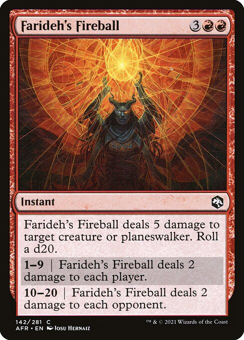 MTG Farideh's Fireball AFR 142 Regular Foil