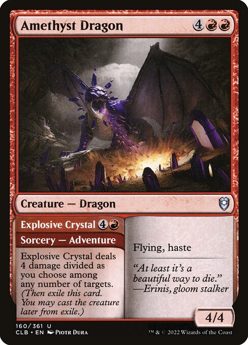 MTG Amethyst Dragon // Explosive Crystal CLB 160 Regular Foil