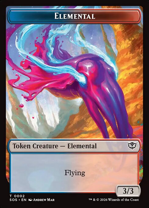 MTG Elemental Token SOS 002 Token Foil