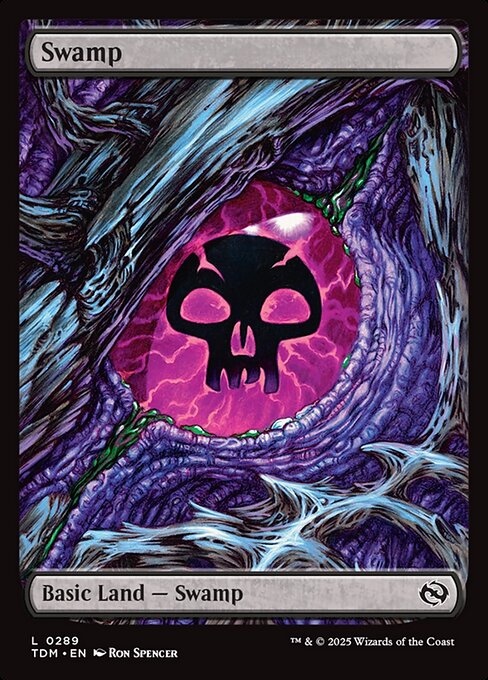 MTG Swamp TDM 289 Full Art Dragon's Eye Nonfoil