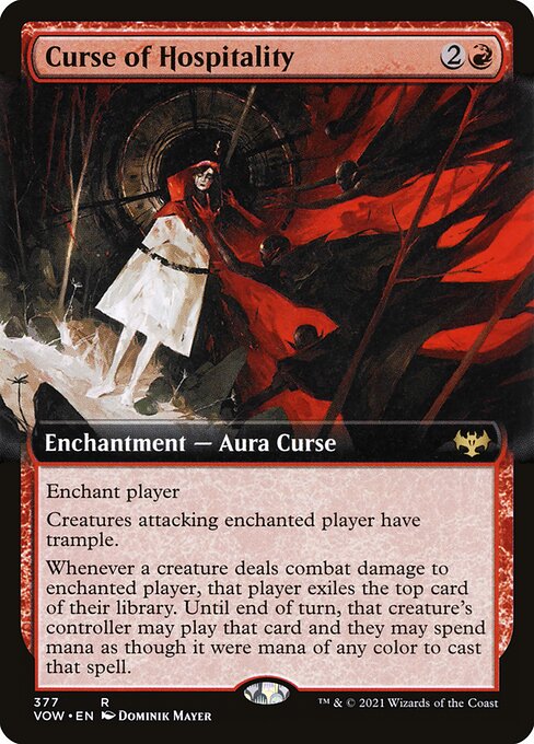 MTG Curse of Hospitality VOW 377 Extended Art Foil front