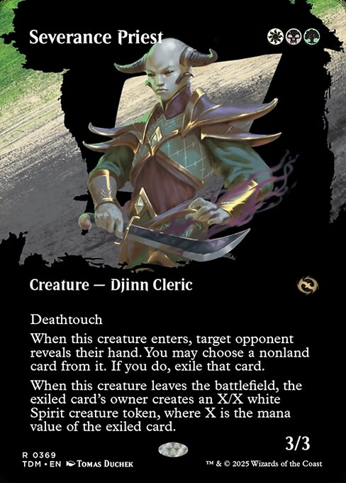MTG Severance Priest TDM 369 Borderless Clan Nonfoil