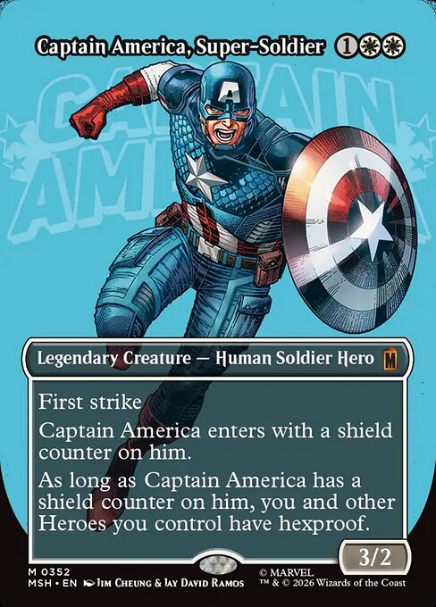 MTG Captain America, Super-Soldier MSH 352 Borderless Scene Nonfoil