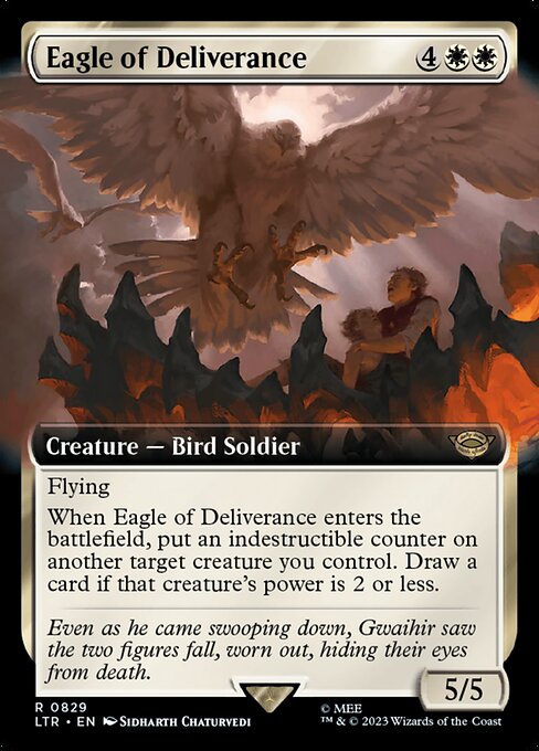 MTG Eagle of Deliverance LTR 829 Extended Art Jumpstart Volume 2 Nonfoil