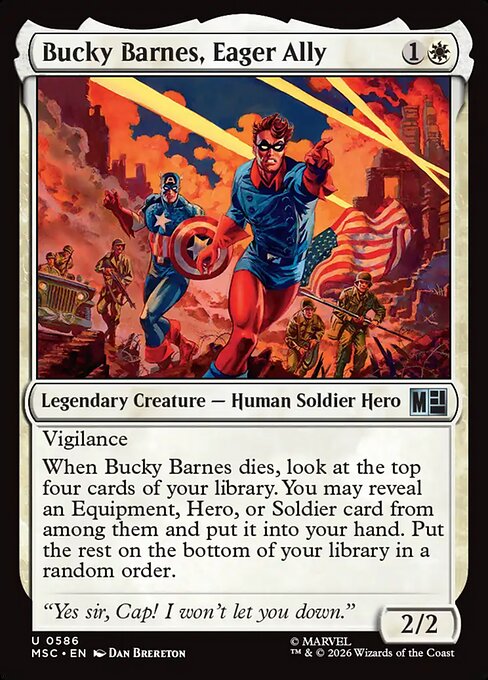 MTG Bucky Barnes, Eager Ally MSC 586 Regular Nonfoil