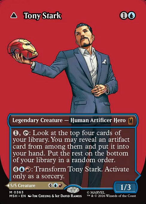 MTG Tony Stark // The Invincible Iron Man MSH 363 Borderless Logo Foil