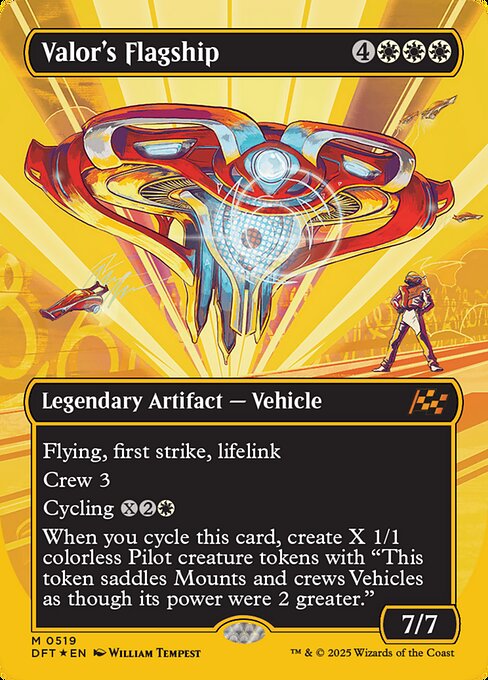 MTG Valor's Flagship DFT 519 Borderless Revved Up First-Place Foil