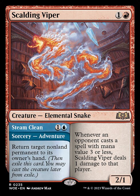 MTG Scalding Viper // Steam Clean WOE 235 Regular Nonfoil