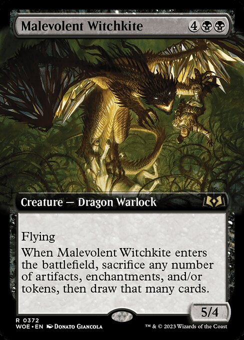 MTG Malevolent Witchkite WOE 372 Extended Art Nonfoil