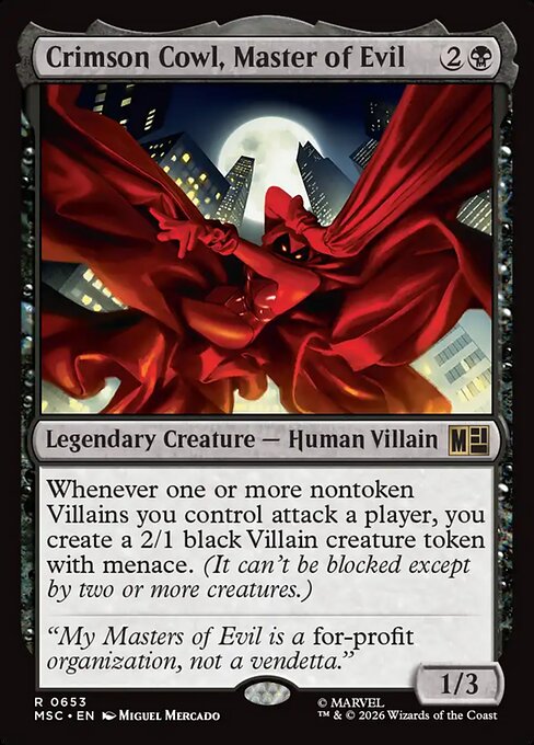 MTG Crimson Cowl, Master of Evil MSC 653 Regular Nonfoil