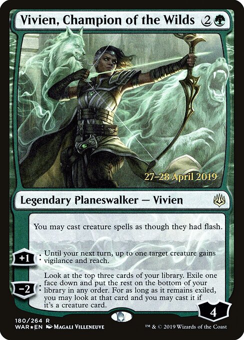 MTG Vivien, Champion of the Wilds PWAR 180S Prerelease Promo Foil front