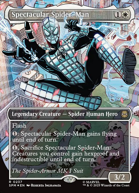 MTG Spectacular Spider-Man SPM 237 Borderless Costume Change Textured Foil