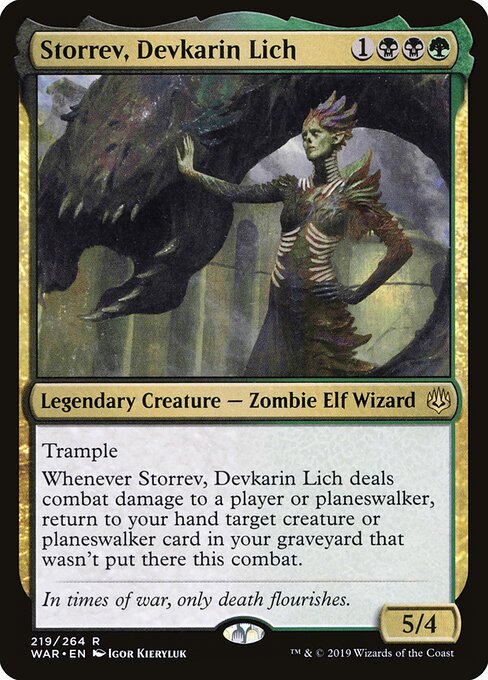 MTG Storrev, Devkarin Lich WAR 219 Standard Nonfoil front