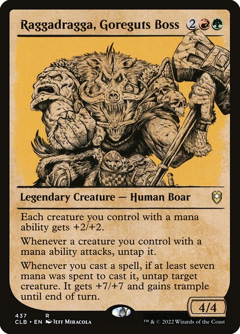 MTG Raggadragga, Goreguts Boss CLB 437 Showcase Rulebook Foil