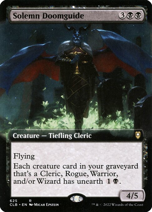 MTG Solemn Doomguide CLB 625 Extended Art Nonfoil