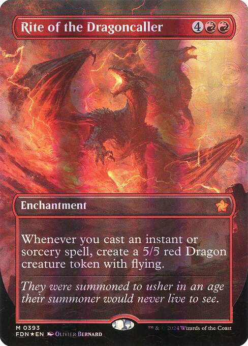 MTG Rite of the Dragoncaller FDN 393 Borderless Mana Foil