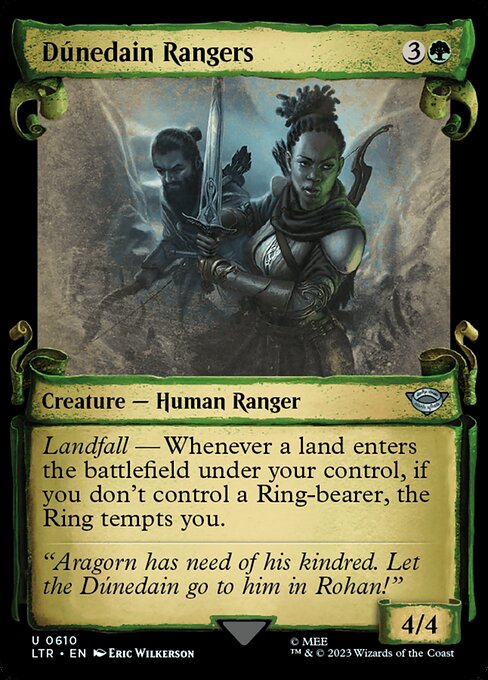 MTG Dúnedain Rangers LTR 610 Showcase Scrolls of Middle-earth Silver Foil