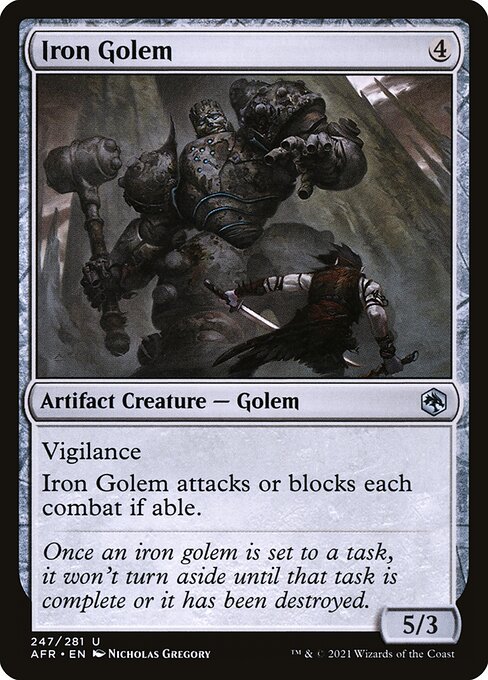 MTG Iron Golem AFR 247 Regular Nonfoil