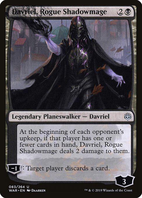 MTG Davriel, Rogue Shadowmage WAR 083 Standard Foil front
