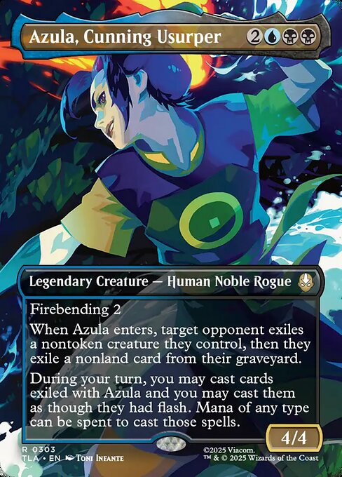 MTG Azula, Cunning Usurper TLA 303 Borderless Scene Nonfoil