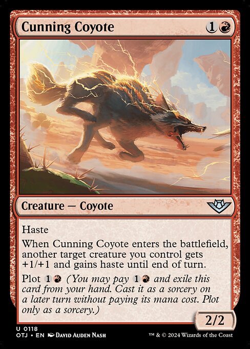 MTG Cunning Coyote OTJ 118 Regular Foil
